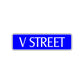 V Street Name Letter Road Aluminum Metal Novelty Street Plate Sign Wall Gift Decor
