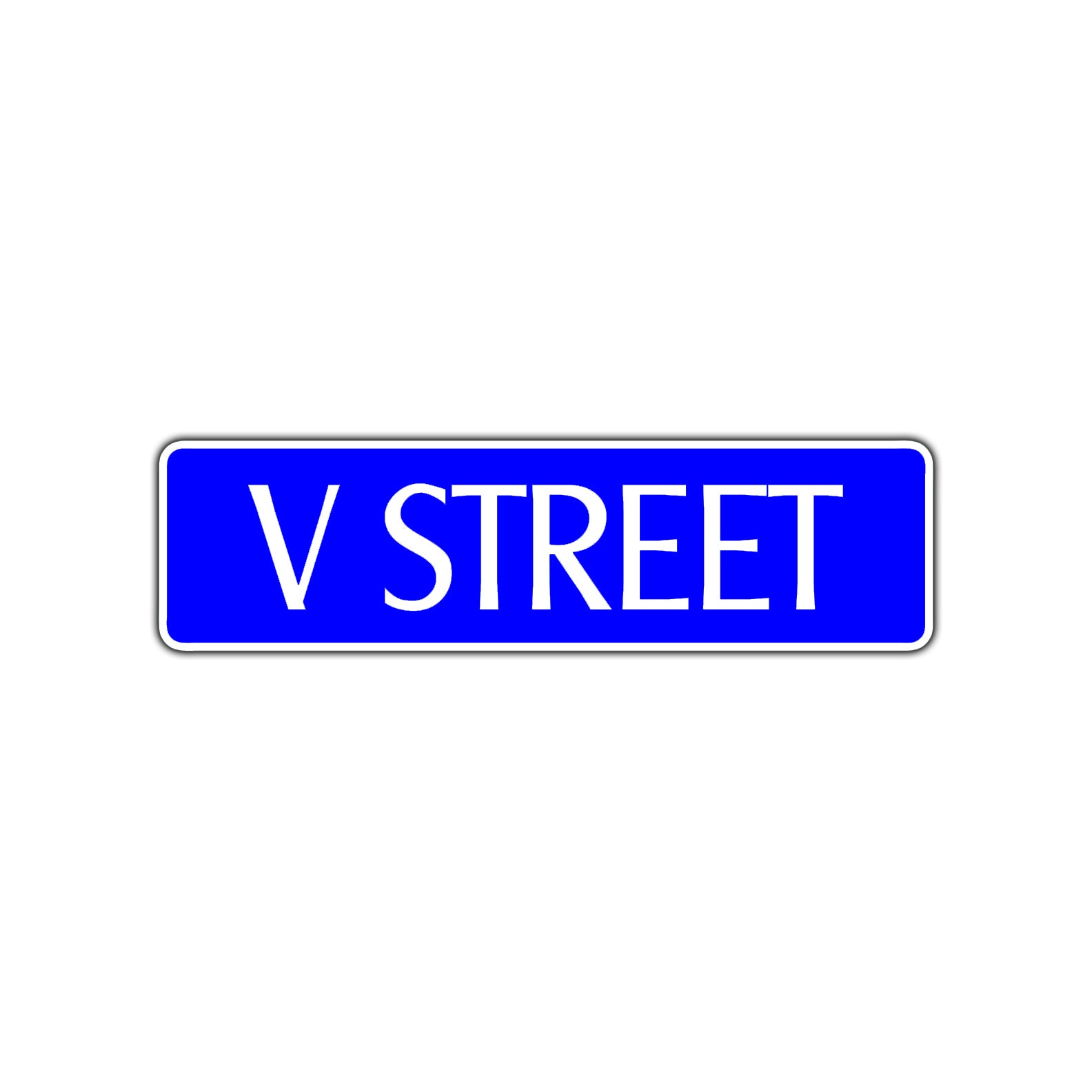 V Street Name Letter Road Aluminum Metal Novelty Street Plate Sign Wall Gift Decor