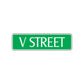 V Street Name Letter Road Aluminum Metal Novelty Street Plate Sign Wall Gift Decor