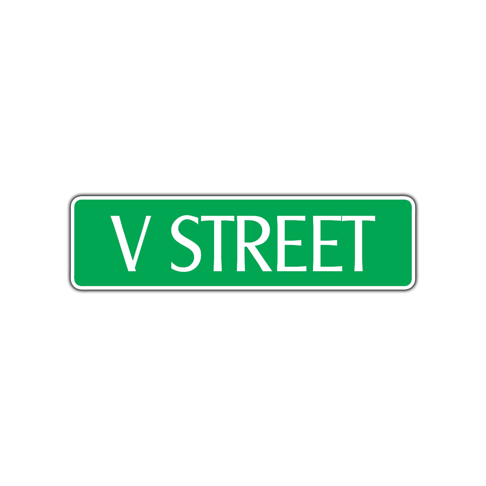 V Street Name Letter Road Aluminum Metal Novelty Street Plate Sign Wall Gift Decor