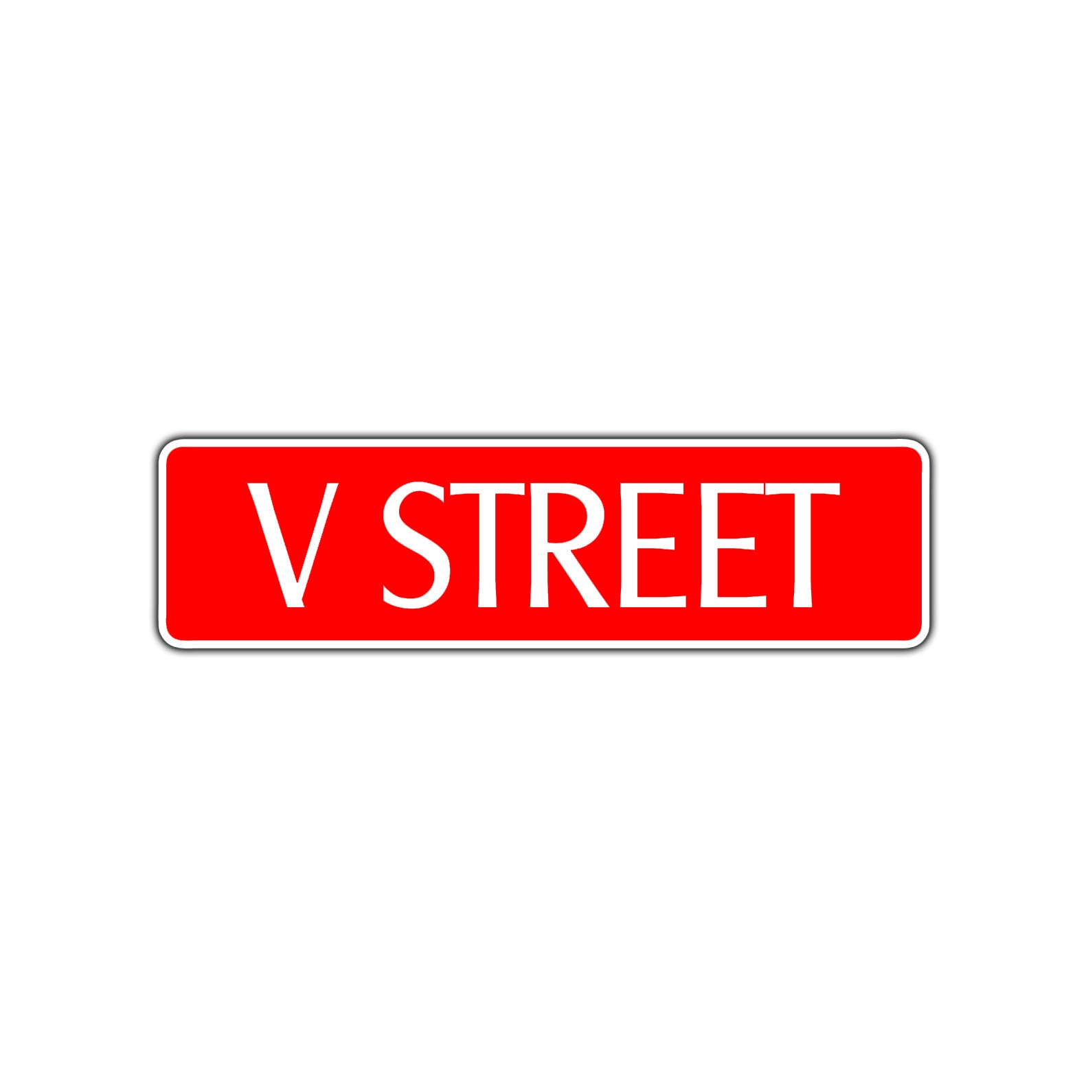 V Street Name Letter Road Aluminum Metal Novelty Street Plate Sign Wall Gift Decor