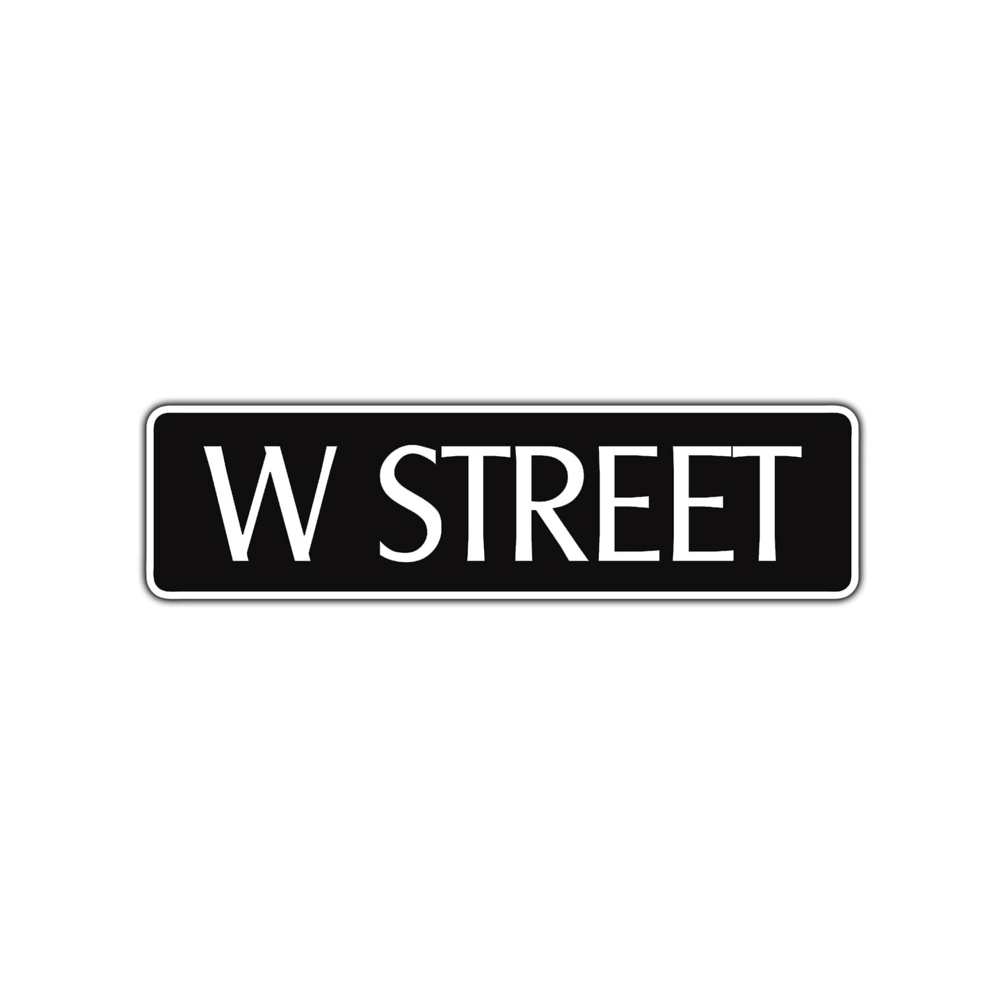 W Street Name Letter Road Aluminum Metal Novelty Street Plate Sign Wall Gift Decor