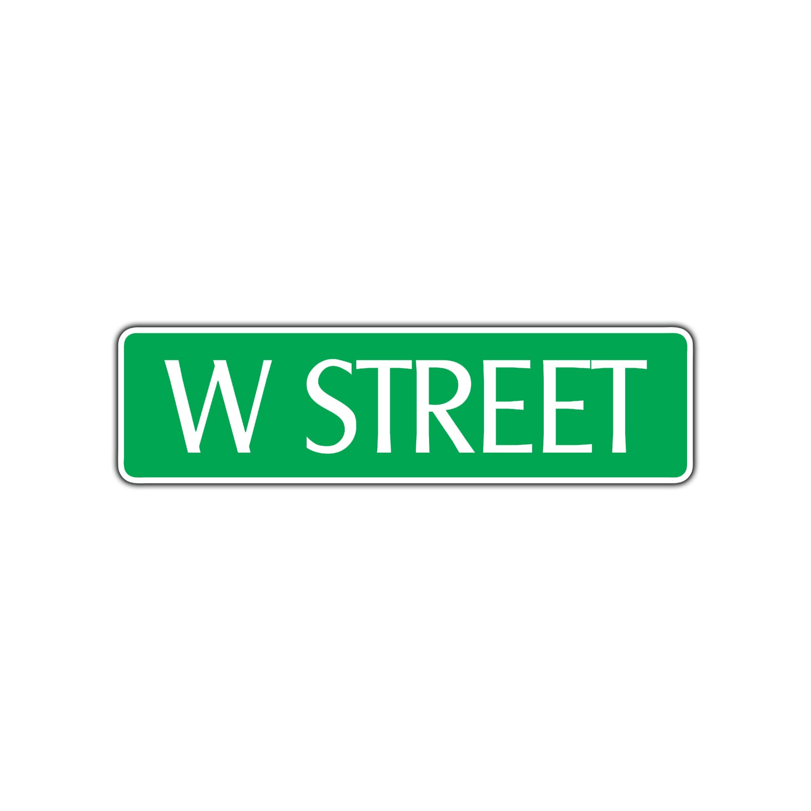 W Street Name Letter Road Aluminum Metal Novelty Street Plate Sign Wall Gift Decor