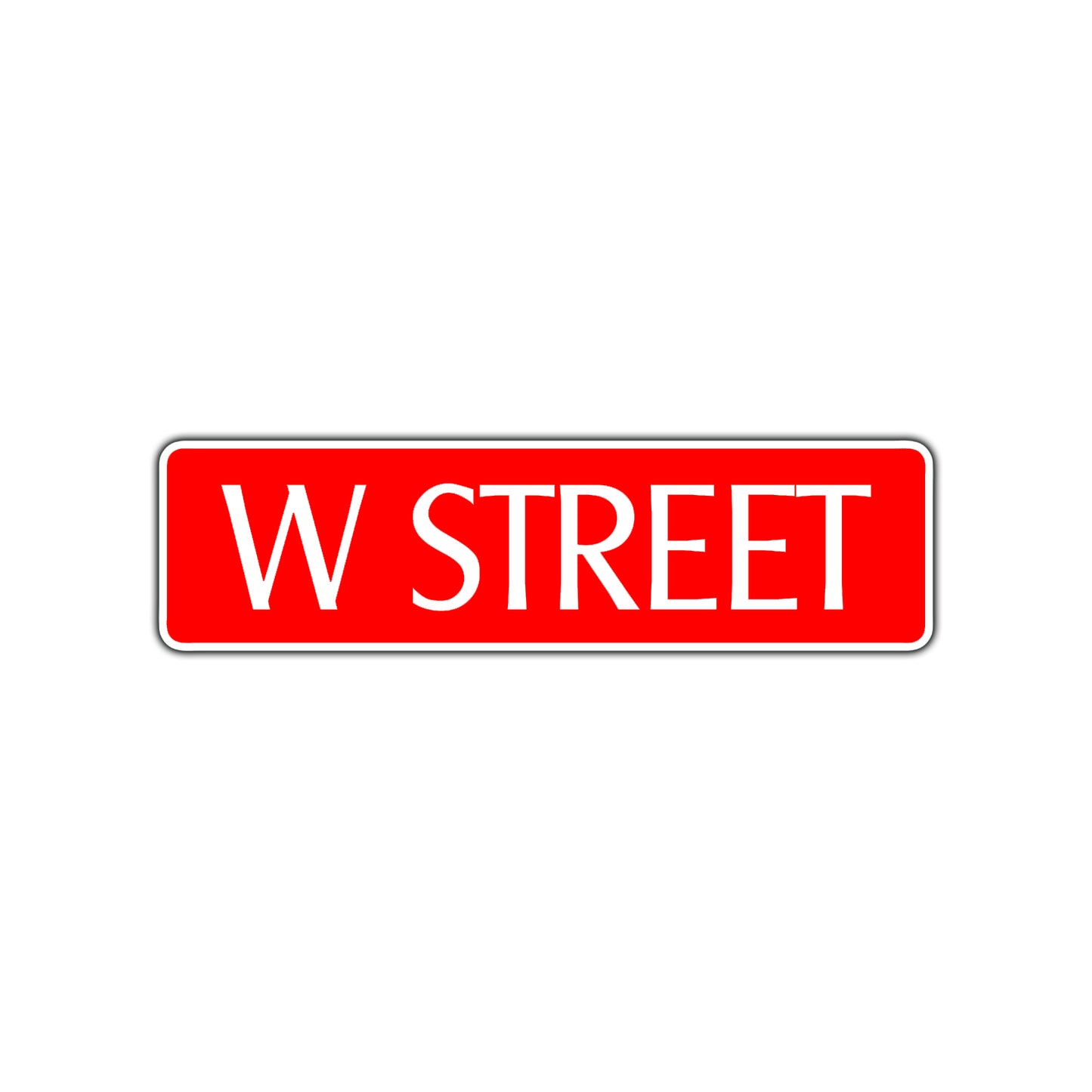 W Street Name Letter Road Aluminum Metal Novelty Street Plate Sign Wall Gift Decor