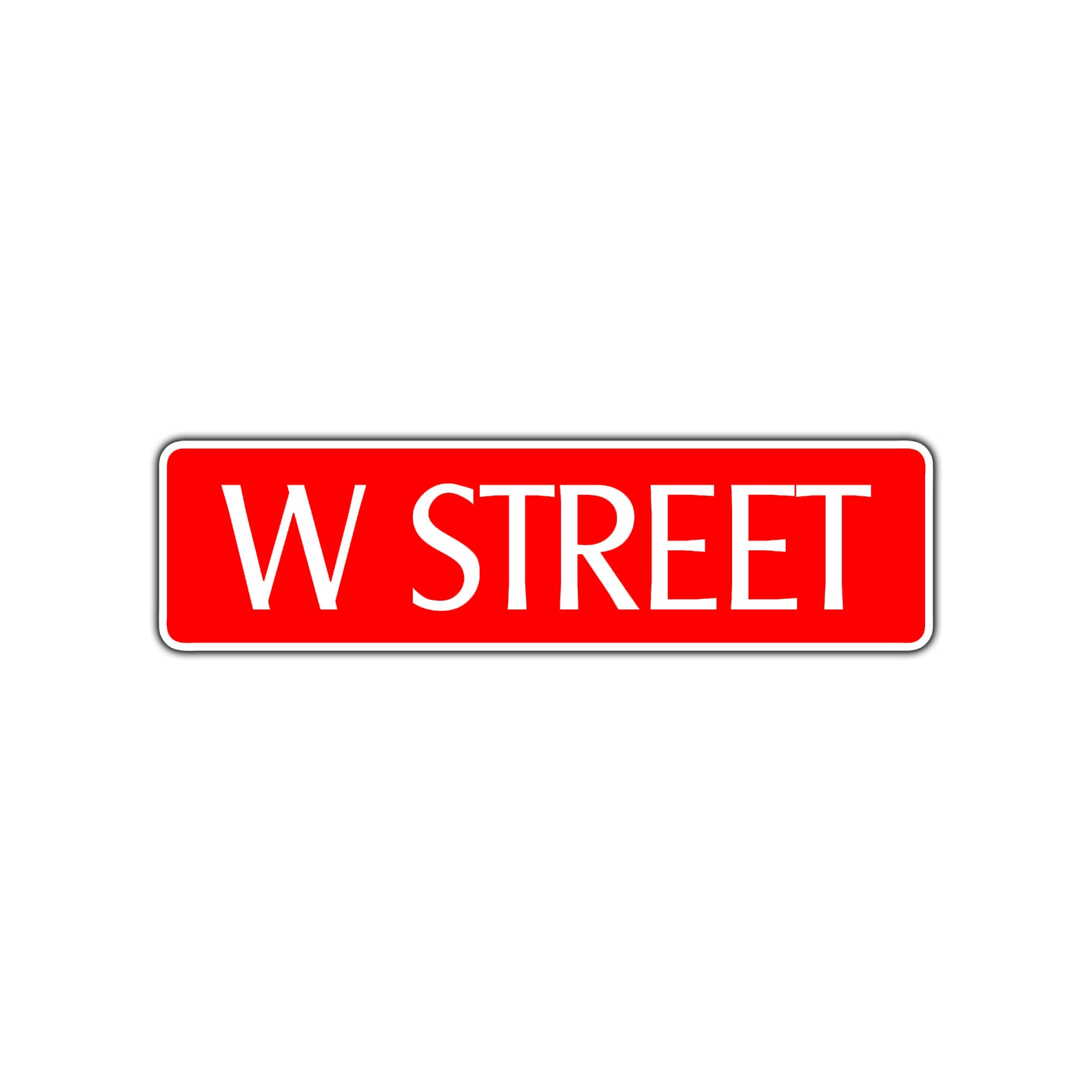 W Street Name Letter Road Aluminum Metal Novelty Street Plate Sign Wall Gift Decor