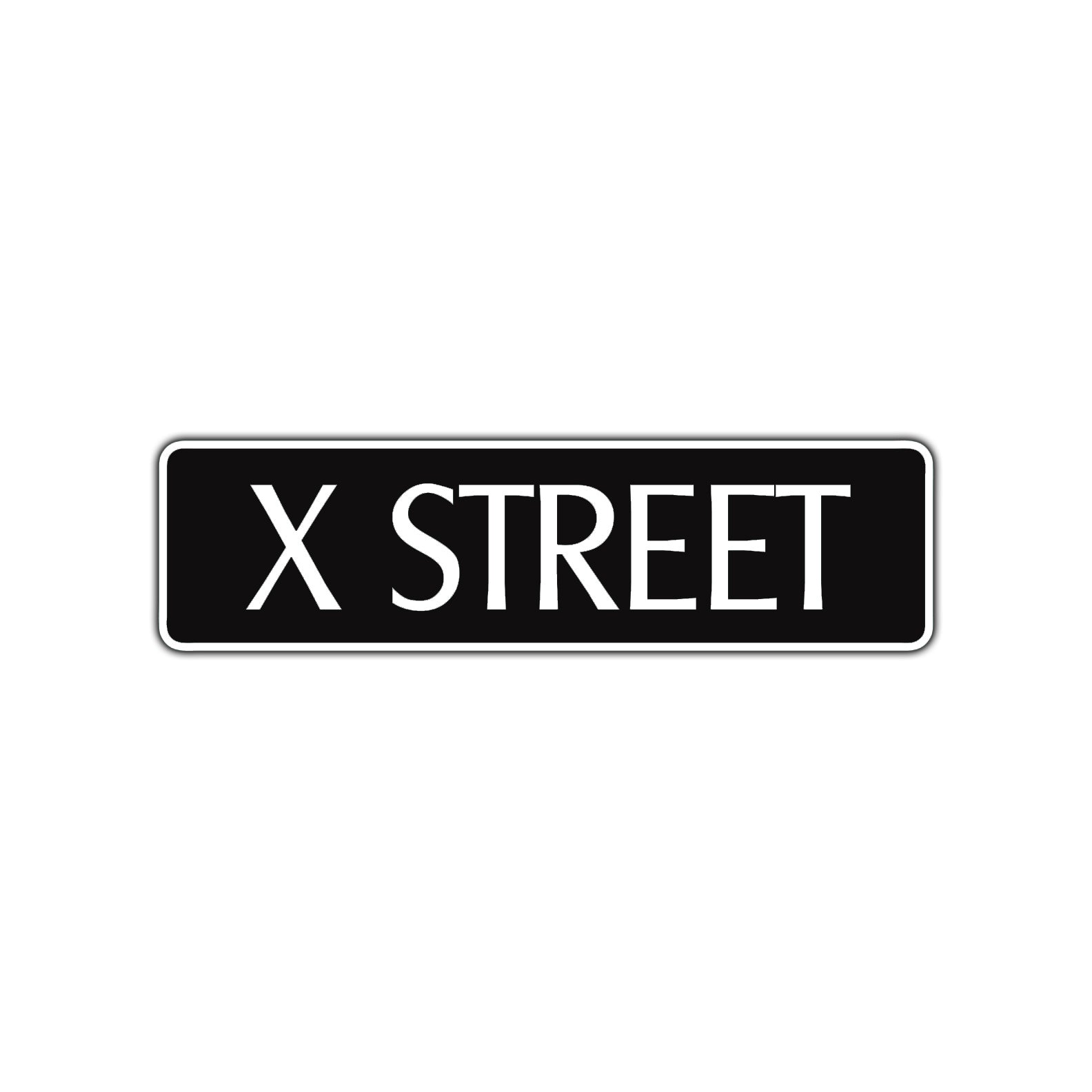 X Street Name Letter Road Aluminum Metal Novelty Street Plate Sign Wall Gift Decor