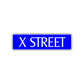 X Street Name Letter Road Aluminum Metal Novelty Street Plate Sign Wall Gift Decor