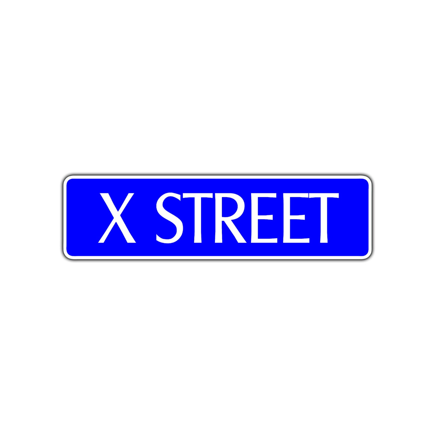 X Street Name Letter Road Aluminum Metal Novelty Street Plate Sign Wall Gift Decor