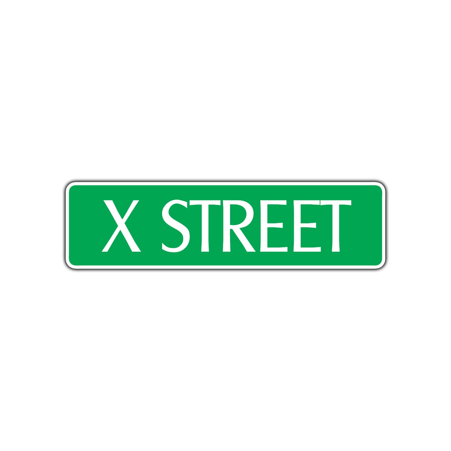 X Street Name Letter Road Aluminum Metal Novelty Street Plate Sign Wall Gift Decor