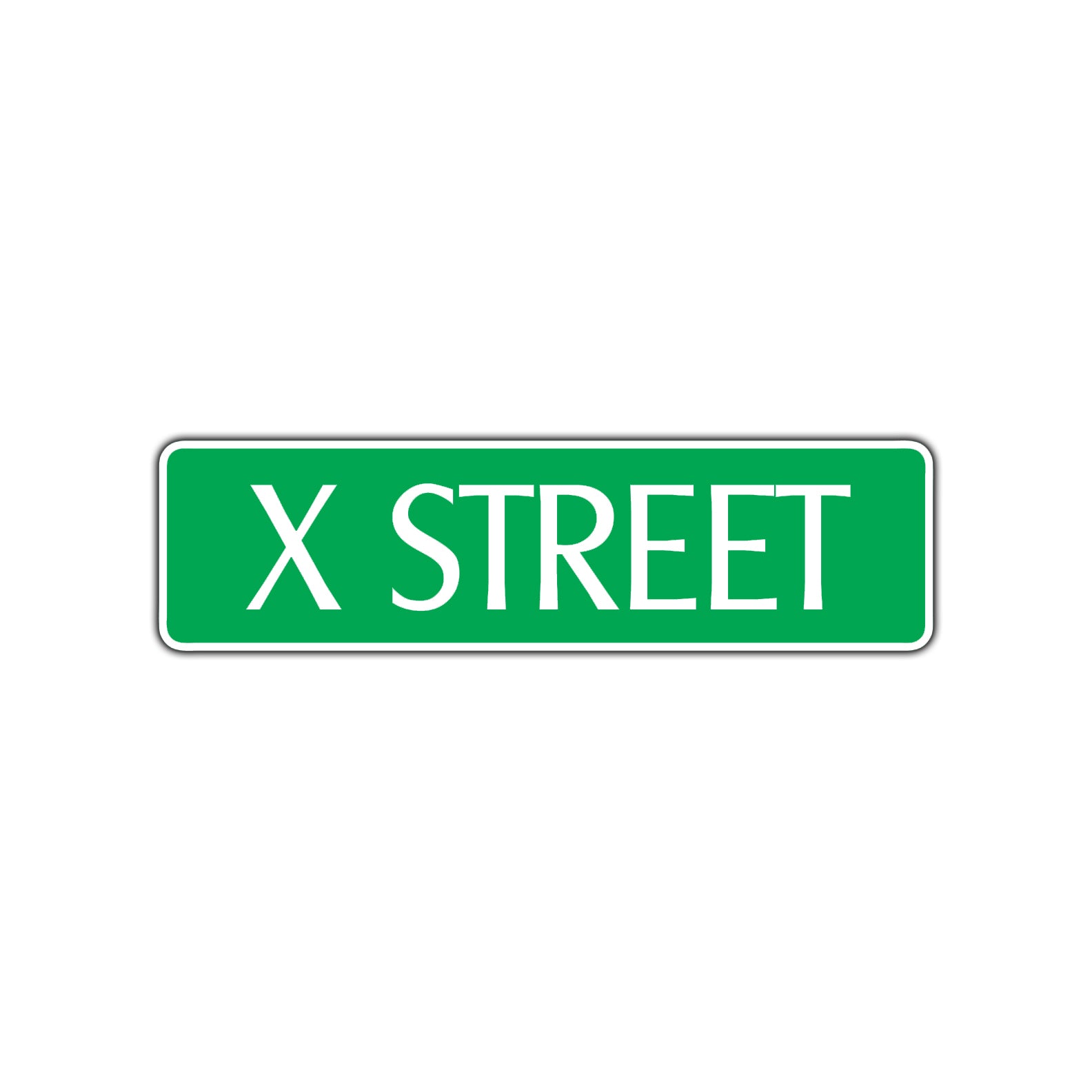 X Street Name Letter Road Aluminum Metal Novelty Street Plate Sign Wall Gift Decor