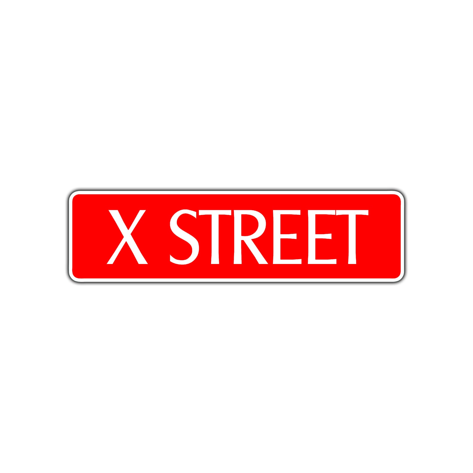 X Street Name Letter Road Aluminum Metal Novelty Street Plate Sign Wall Gift Decor