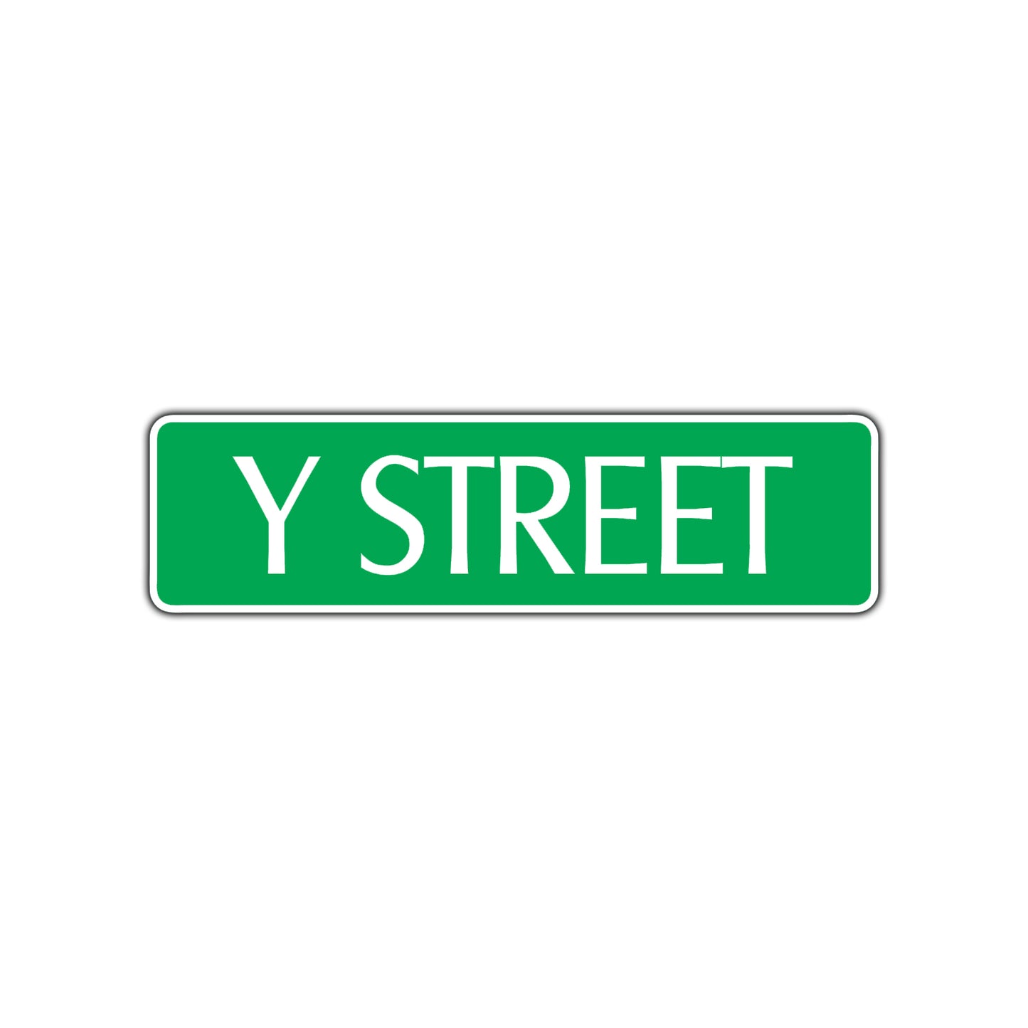 Y Street Name Letter Road Aluminum Metal Novelty Street Plate Sign Wall Gift Decor