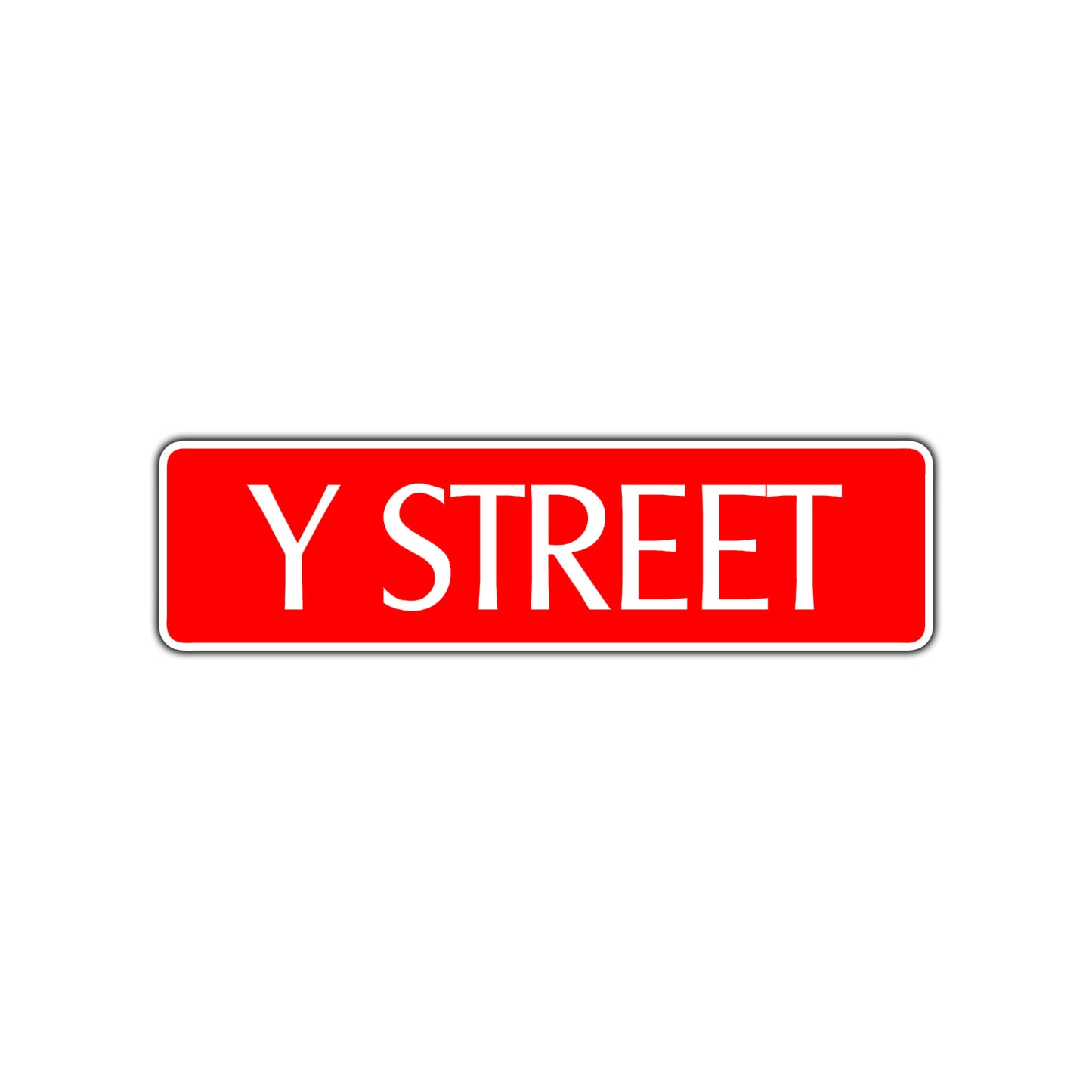 Y Street Name Letter Road Aluminum Metal Novelty Street Plate Sign Wall Gift Decor