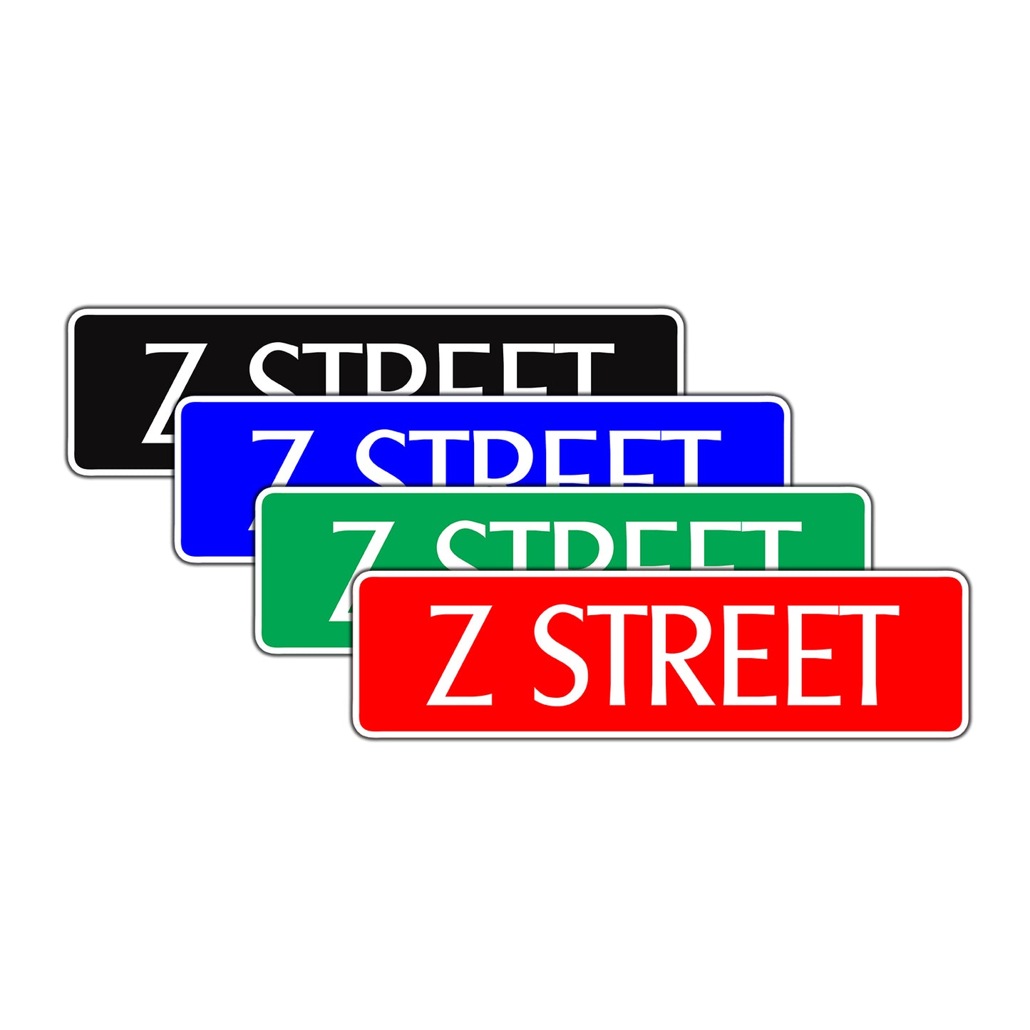 Z Street Name Letter Road Aluminum Metal Novelty Street Plate Sign Wall Gift Decor
