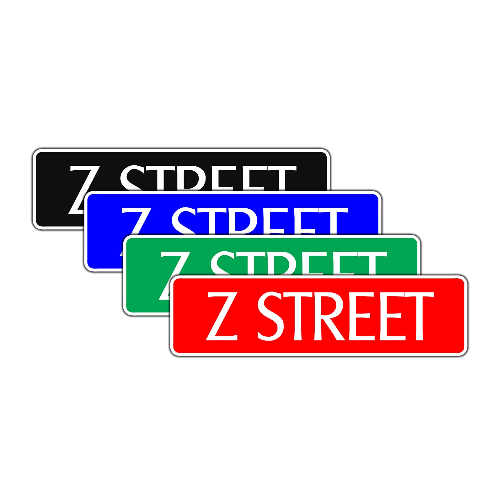 Z Street Name Letter Road Aluminum Metal Novelty Street Plate Sign Wall Gift Decor