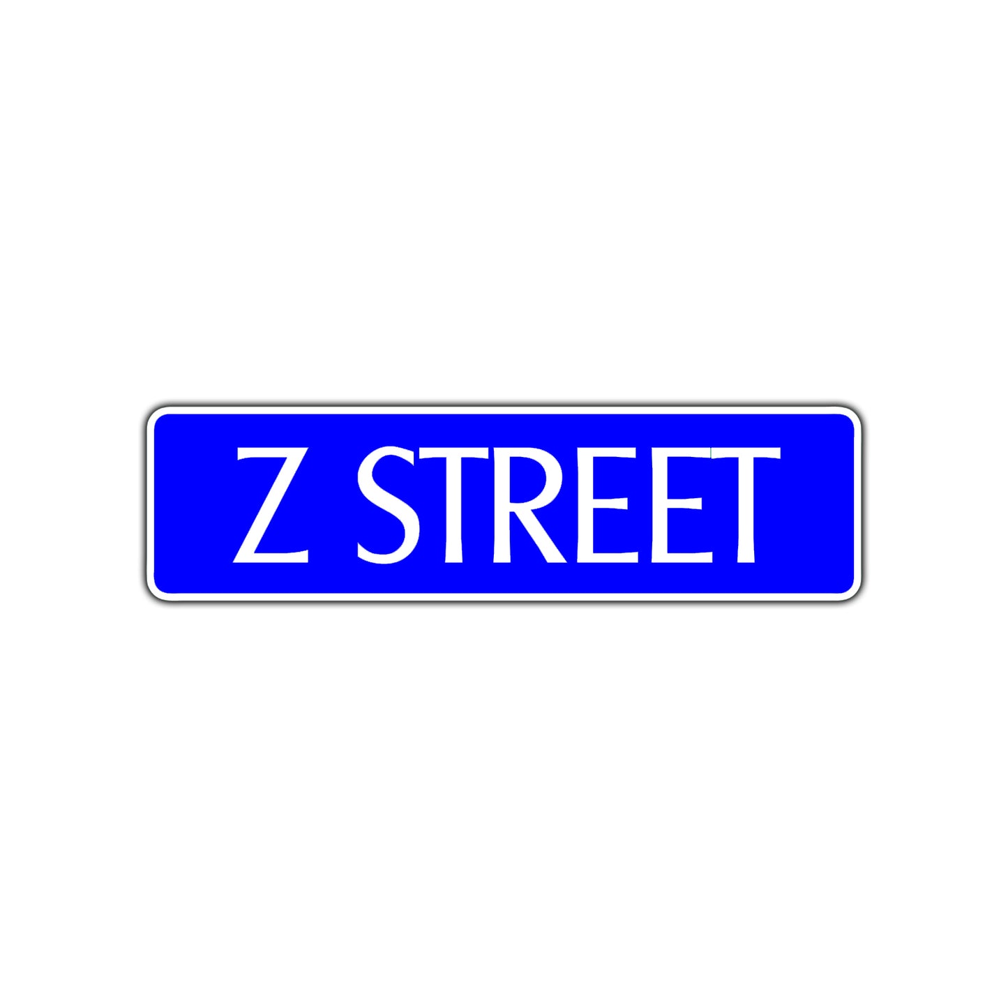 Z Street Name Letter Road Aluminum Metal Novelty Street Plate Sign Wall Gift Decor