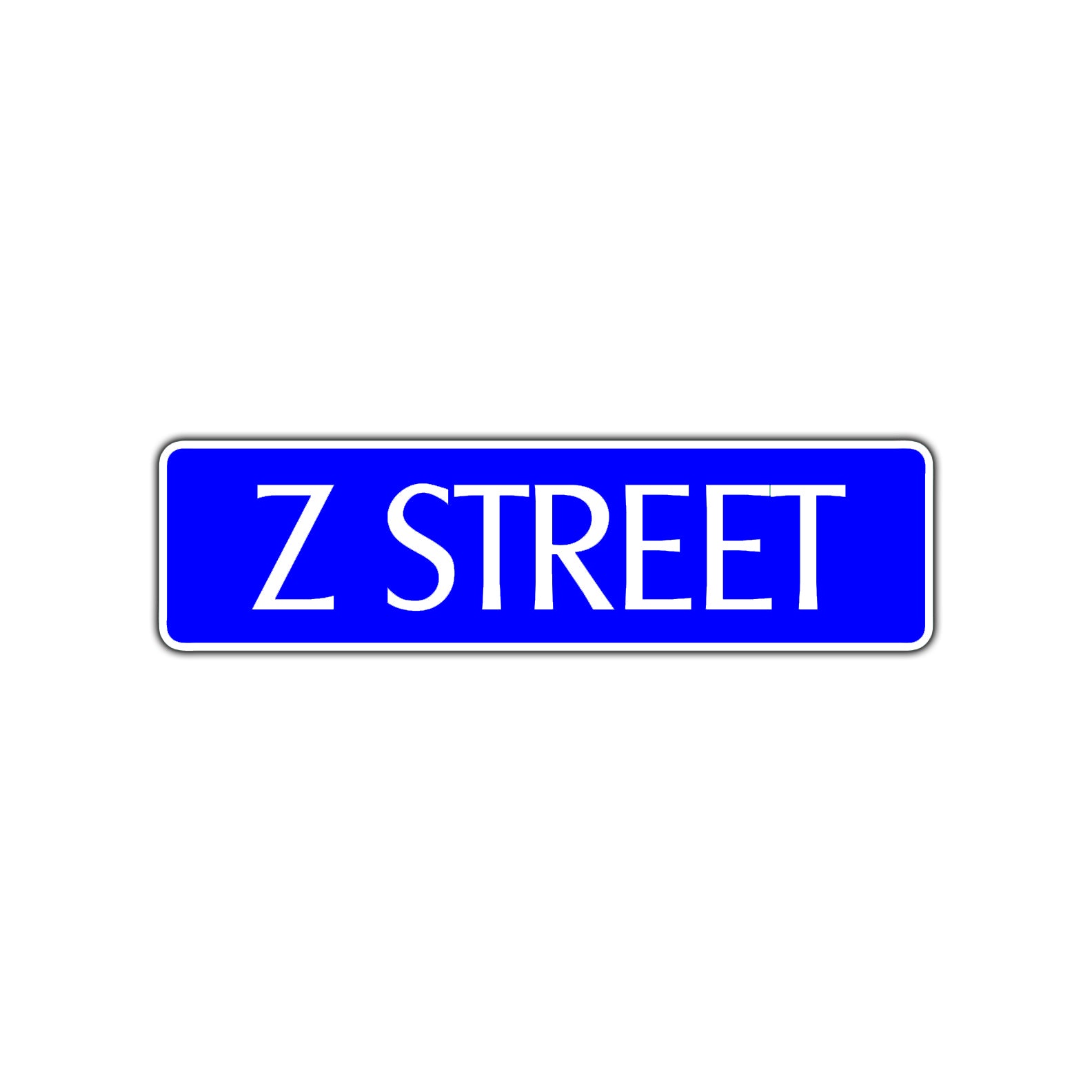 Z Street Name Letter Road Aluminum Metal Novelty Street Plate Sign Wall Gift Decor