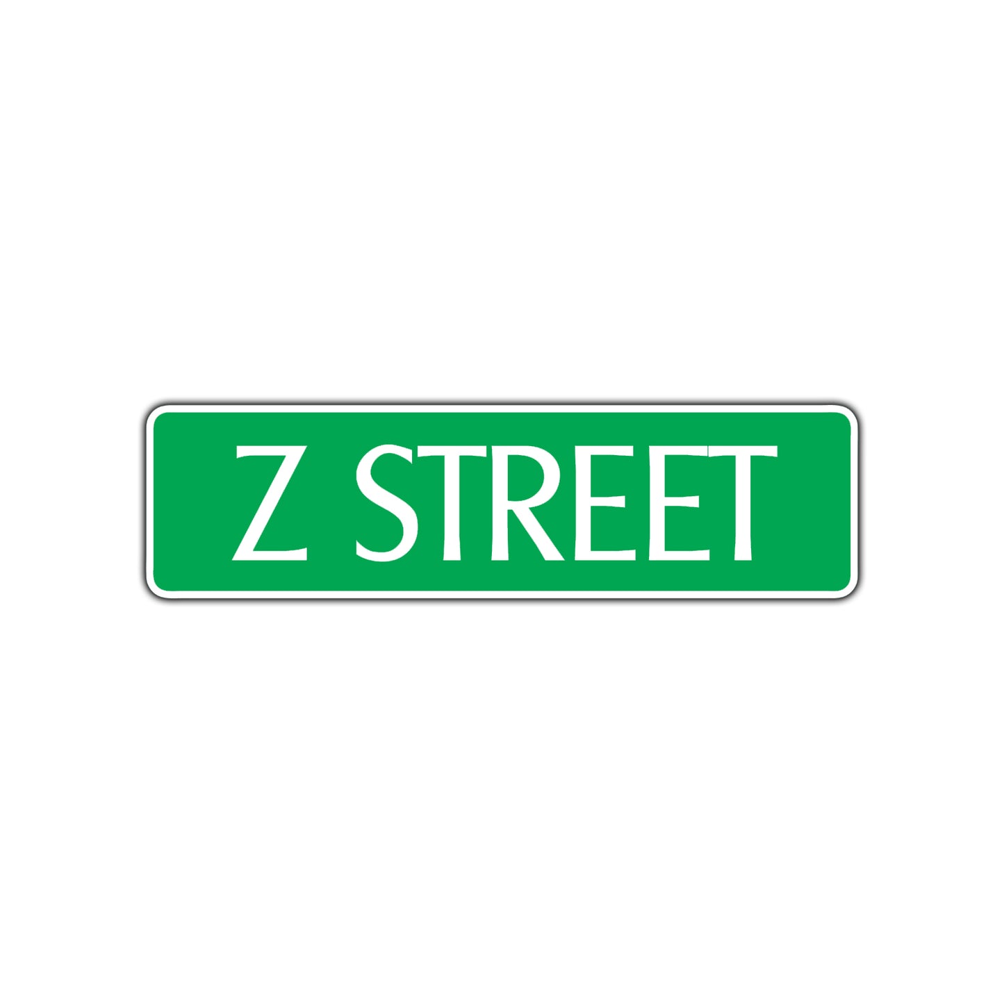 Z Street Name Letter Road Aluminum Metal Novelty Street Plate Sign Wall Gift Decor
