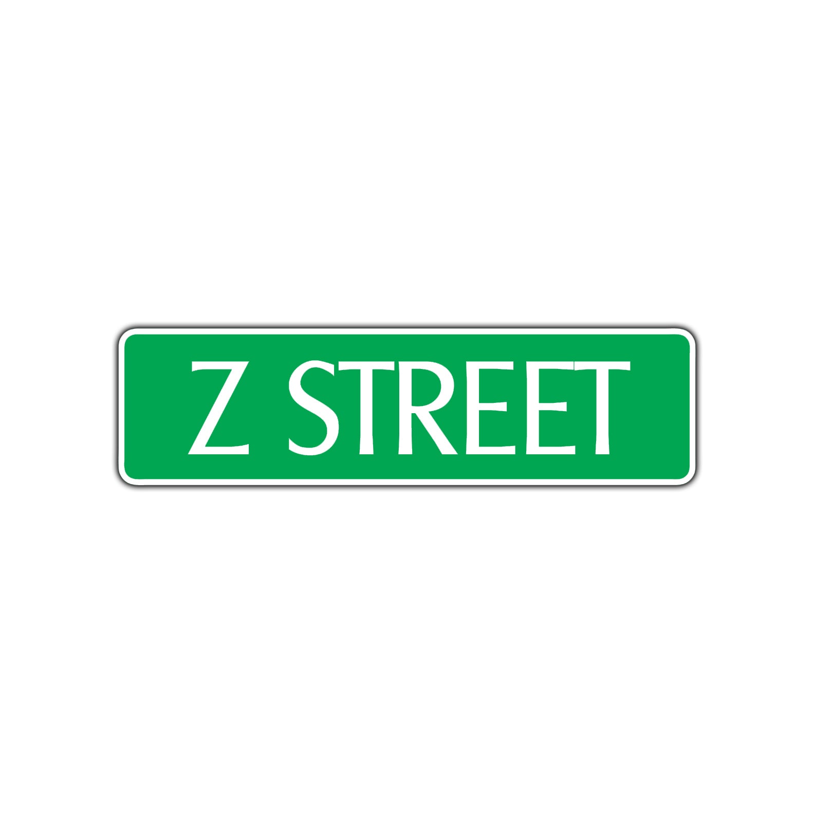 Z Street Name Letter Road Aluminum Metal Novelty Street Plate Sign Wall Gift Decor
