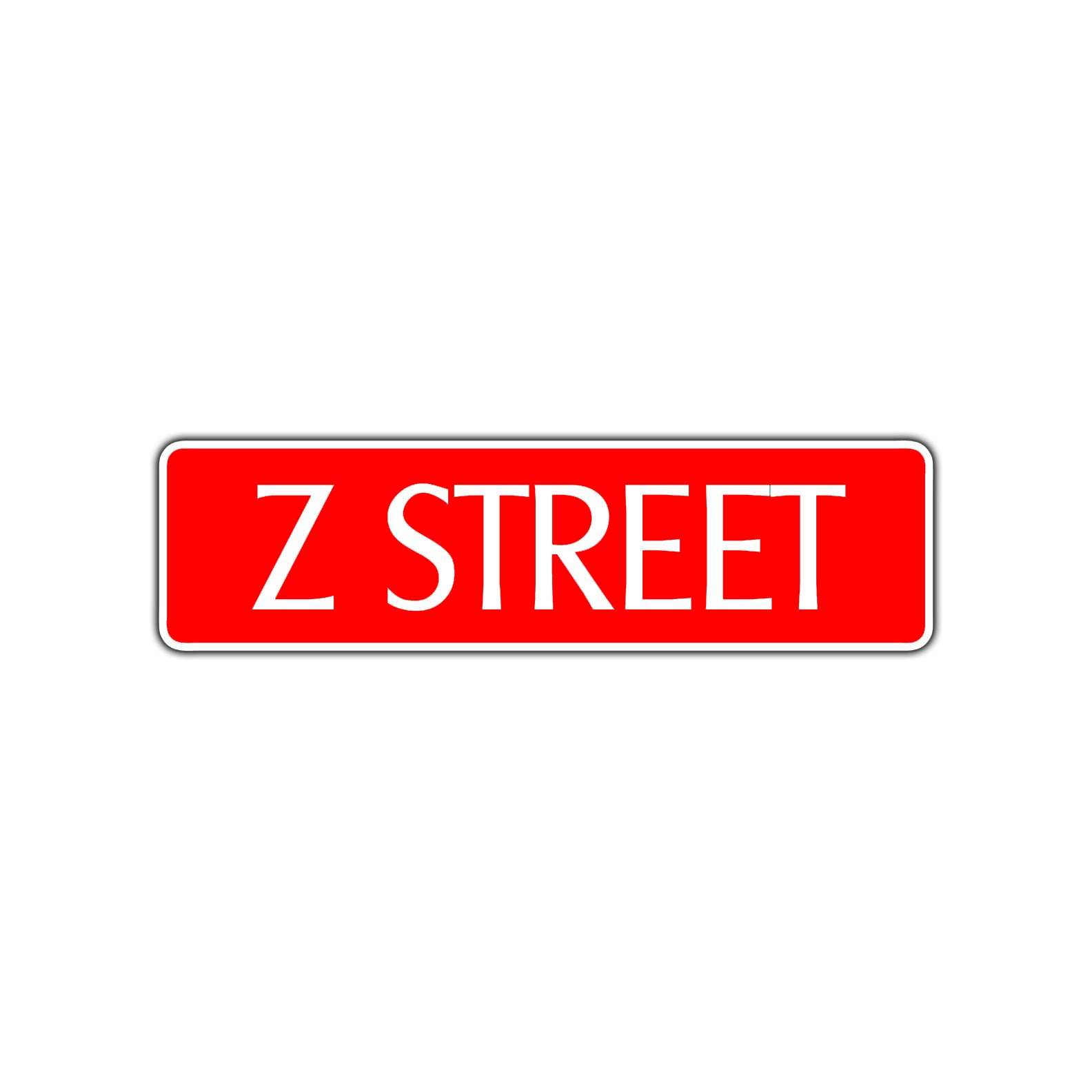 Z Street Name Letter Road Aluminum Metal Novelty Street Plate Sign Wall Gift Decor