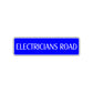 Electricians Road Aluminum Metal Novelty Street Plate Sign Wall Gift Decor