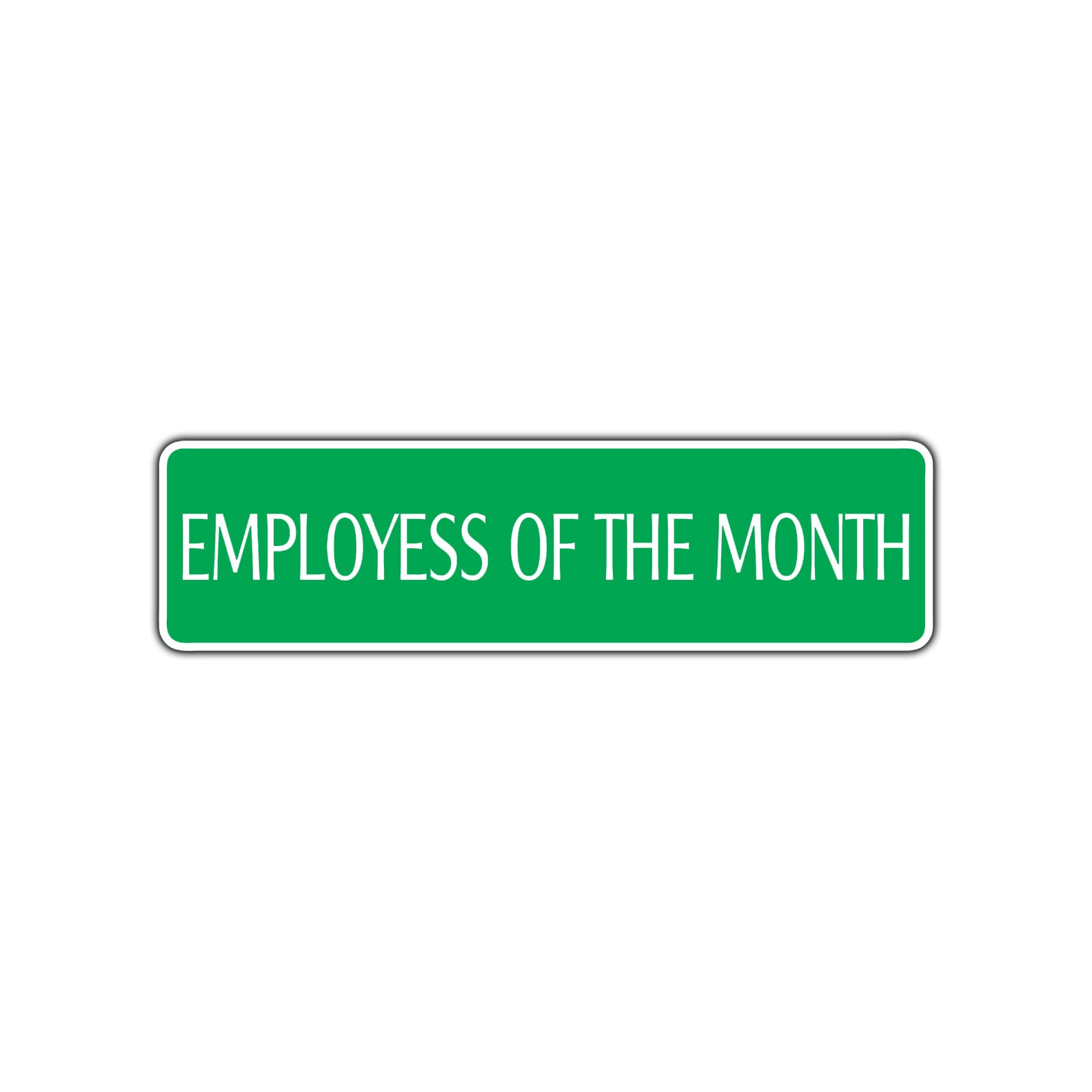 Employees of The Month Road Aluminum Metal Novelty Street Plate Sign Wall Gift Decor