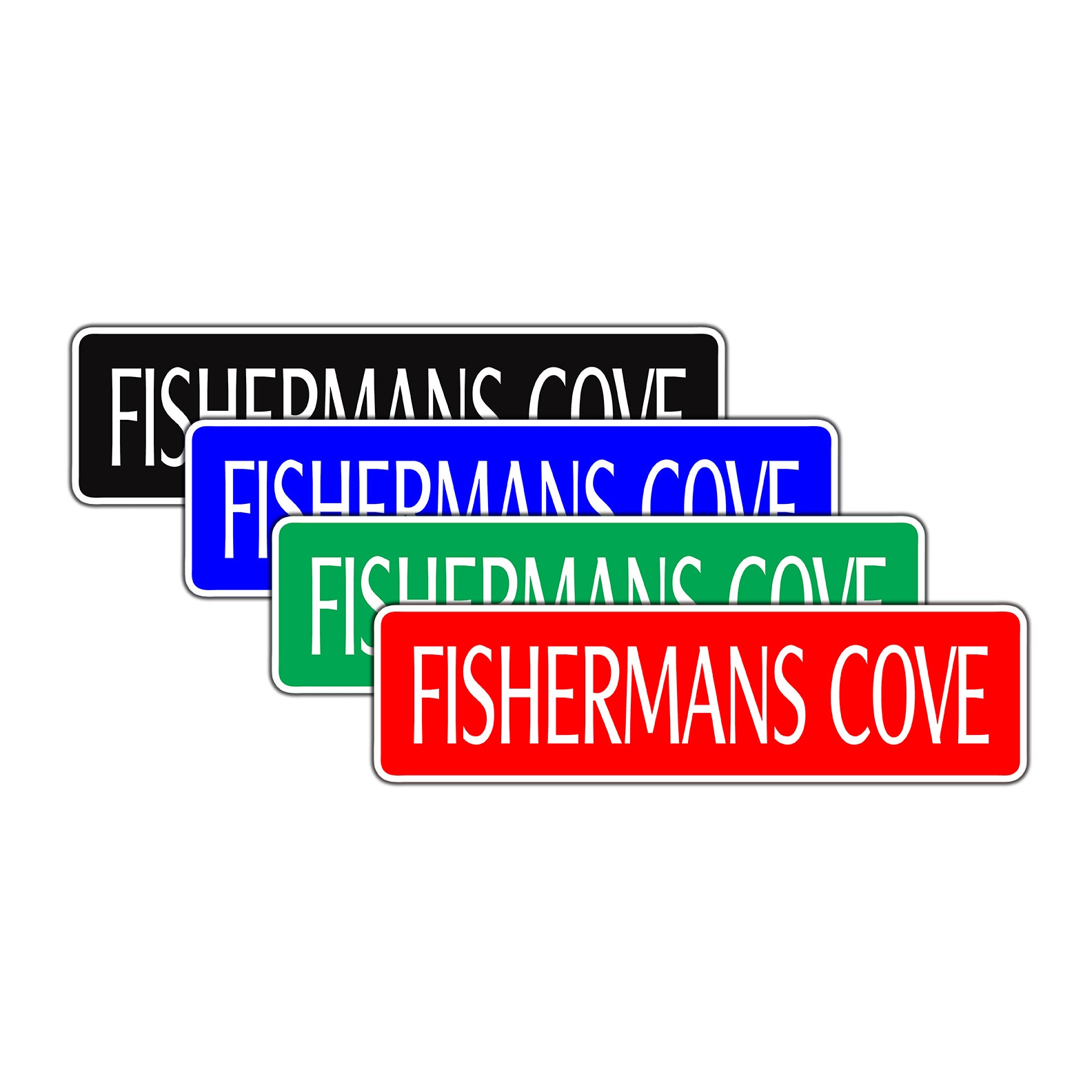Fisherman's Cove Road Aluminum Metal Novelty Street Plate Sign Wall Gift Decor