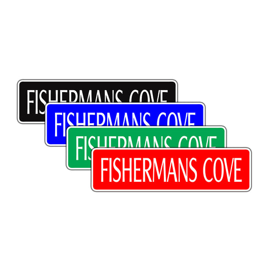 Fisherman's Cove Road Aluminum Metal Novelty Street Plate Sign Wall Gift Decor