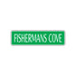 Fisherman's Cove Road Aluminum Metal Novelty Street Plate Sign Wall Gift Decor