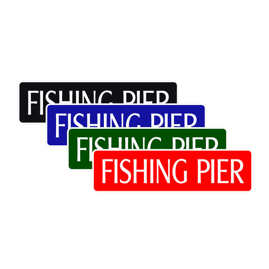 Fishing Pier Road Aluminum Metal Novelty Street Plate Sign Wall Gift Decor
