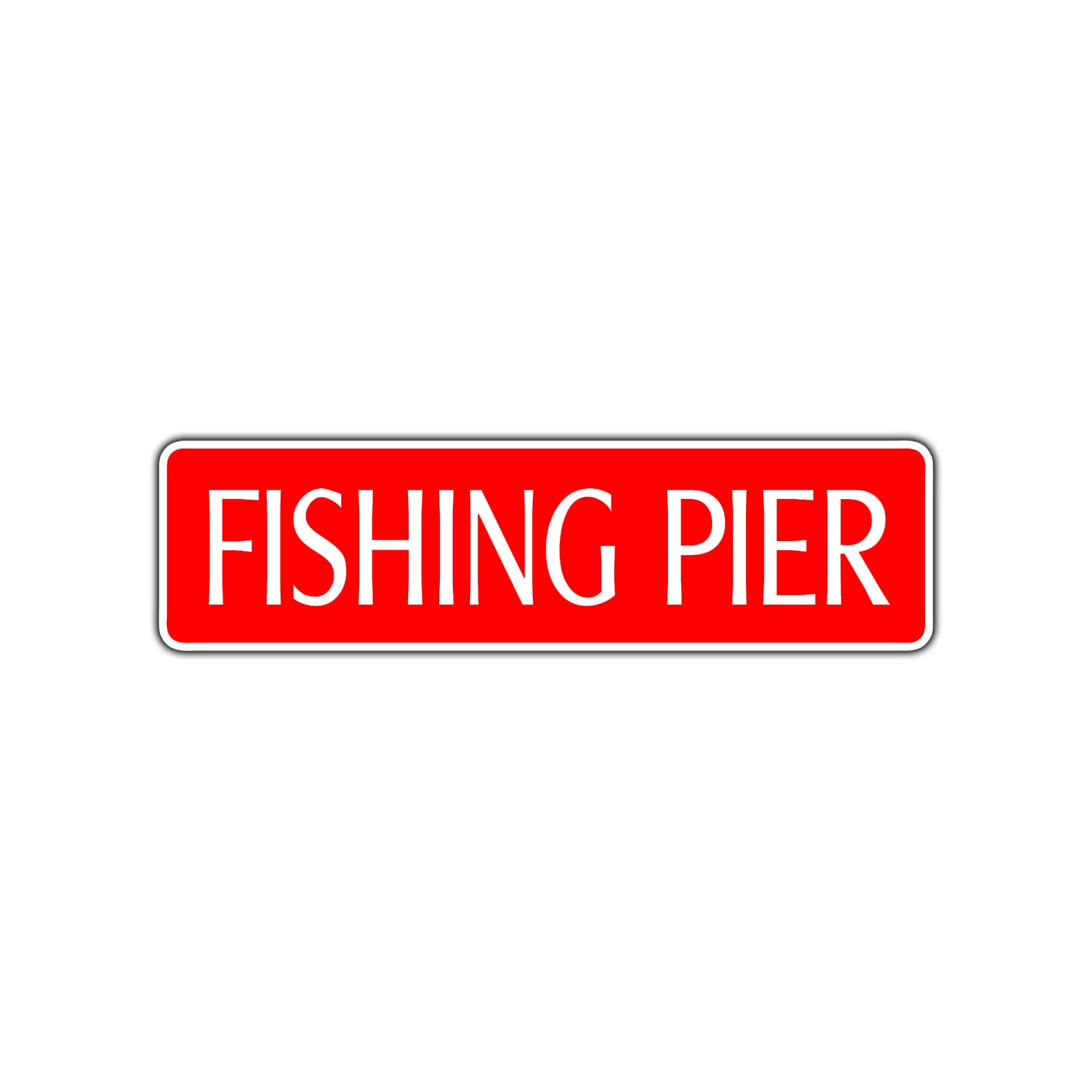 Fishing Pier Road Aluminum Metal Novelty Street Plate Sign Wall Gift Decor