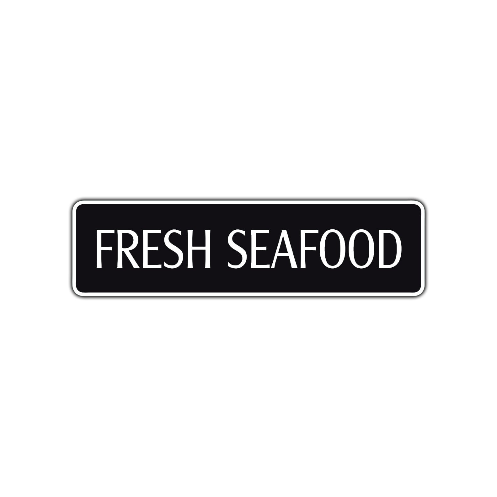 Fresh Seafood Road Aluminum Metal Novelty Street Plate Sign Wall Gift Decor