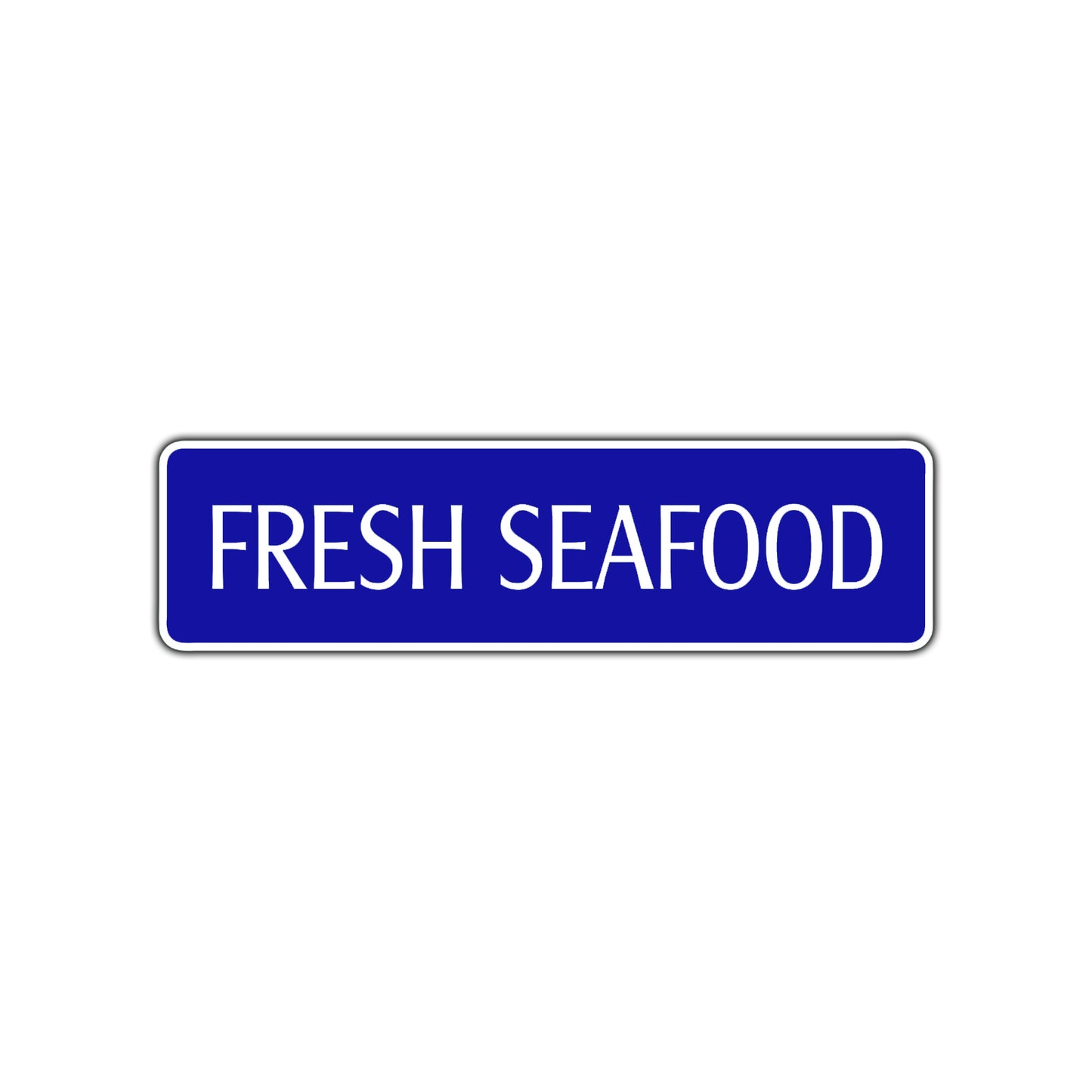 Fresh Seafood Road Aluminum Metal Novelty Street Plate Sign Wall Gift Decor