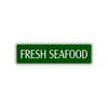 Fresh Seafood Road Aluminum Metal Novelty Street Plate Sign Wall Gift Decor