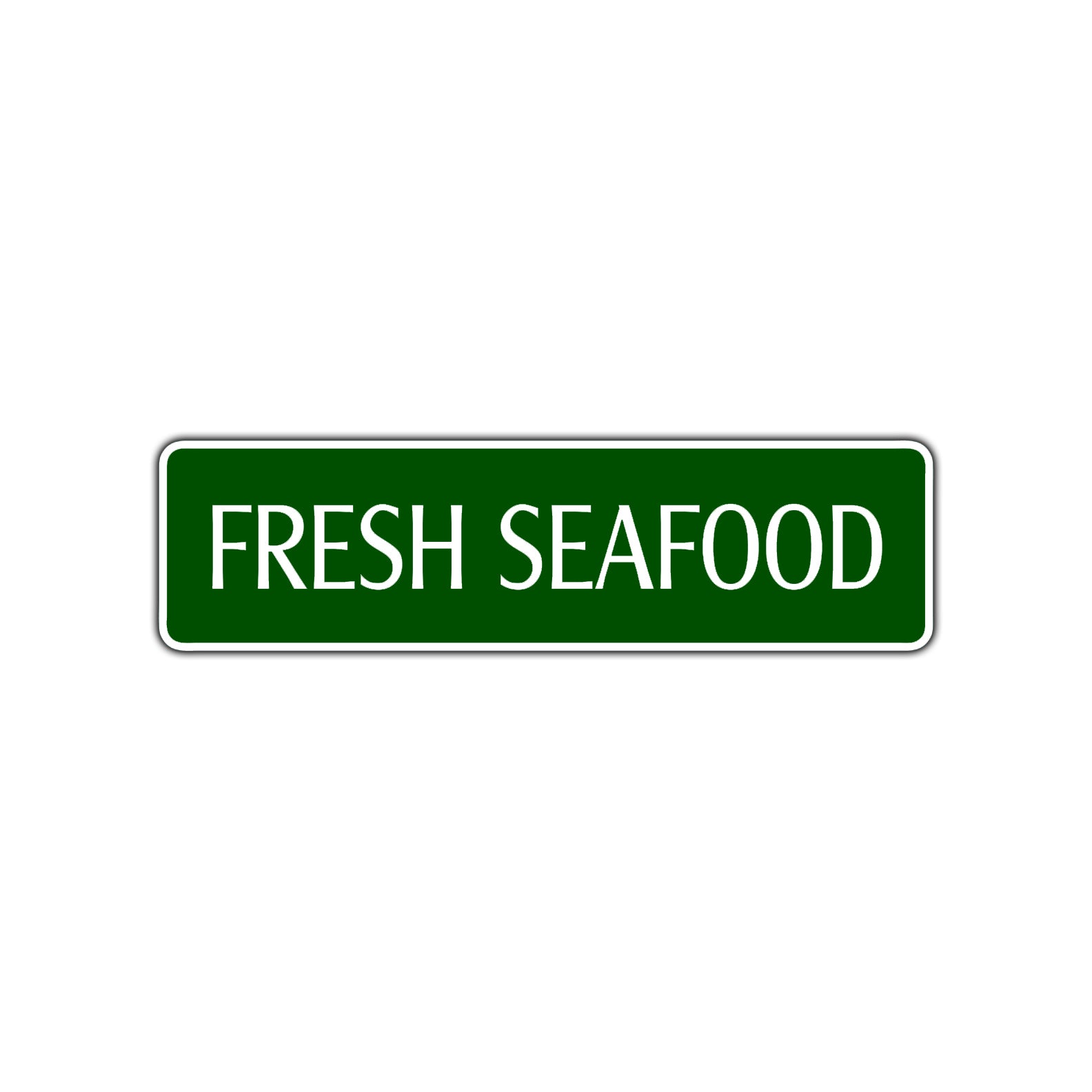 Fresh Seafood Road Aluminum Metal Novelty Street Plate Sign Wall Gift Decor