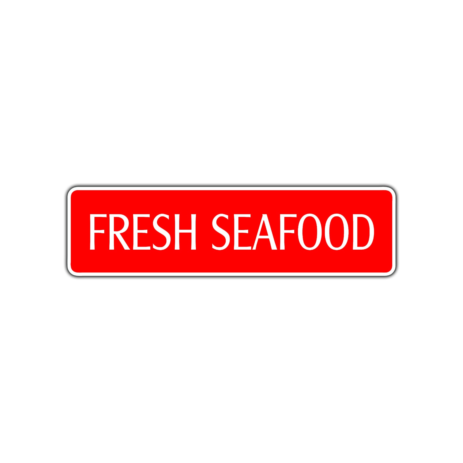 Fresh Seafood Road Aluminum Metal Novelty Street Plate Sign Wall Gift Decor