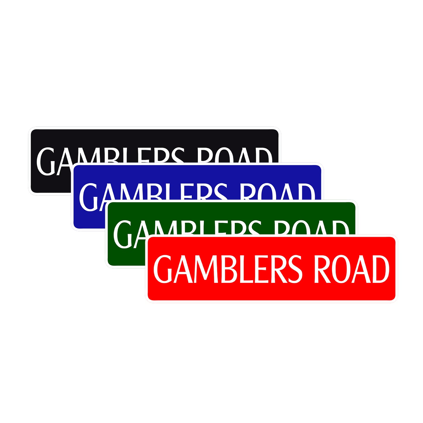 Gamblers Road Aluminum Metal Novelty Street Plate Sign Wall Gift Decor