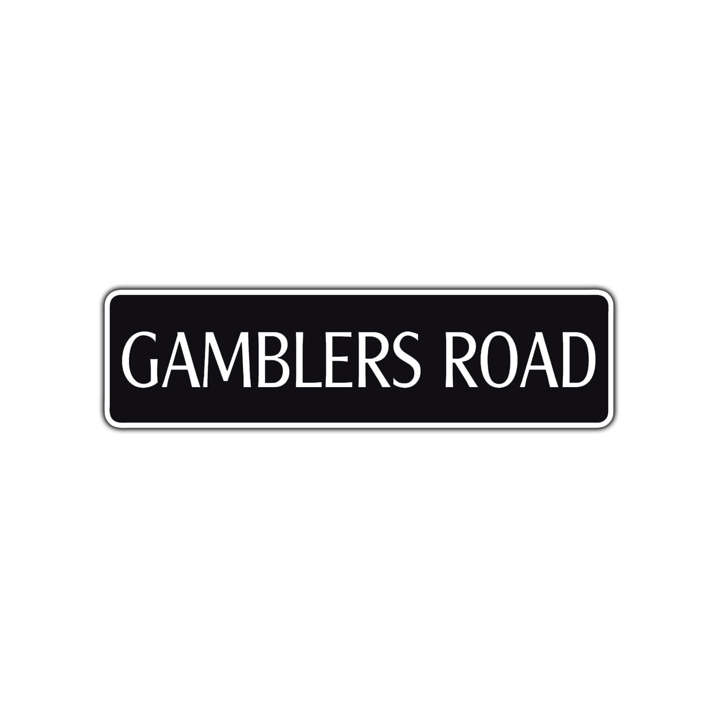 Gamblers Road Aluminum Metal Novelty Street Plate Sign Wall Gift Decor