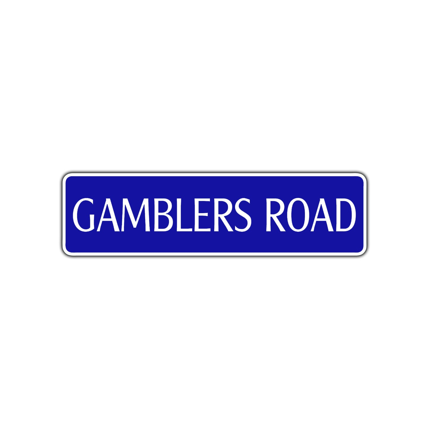 Gamblers Road Aluminum Metal Novelty Street Plate Sign Wall Gift Decor