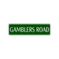 Gamblers Road Aluminum Metal Novelty Street Plate Sign Wall Gift Decor