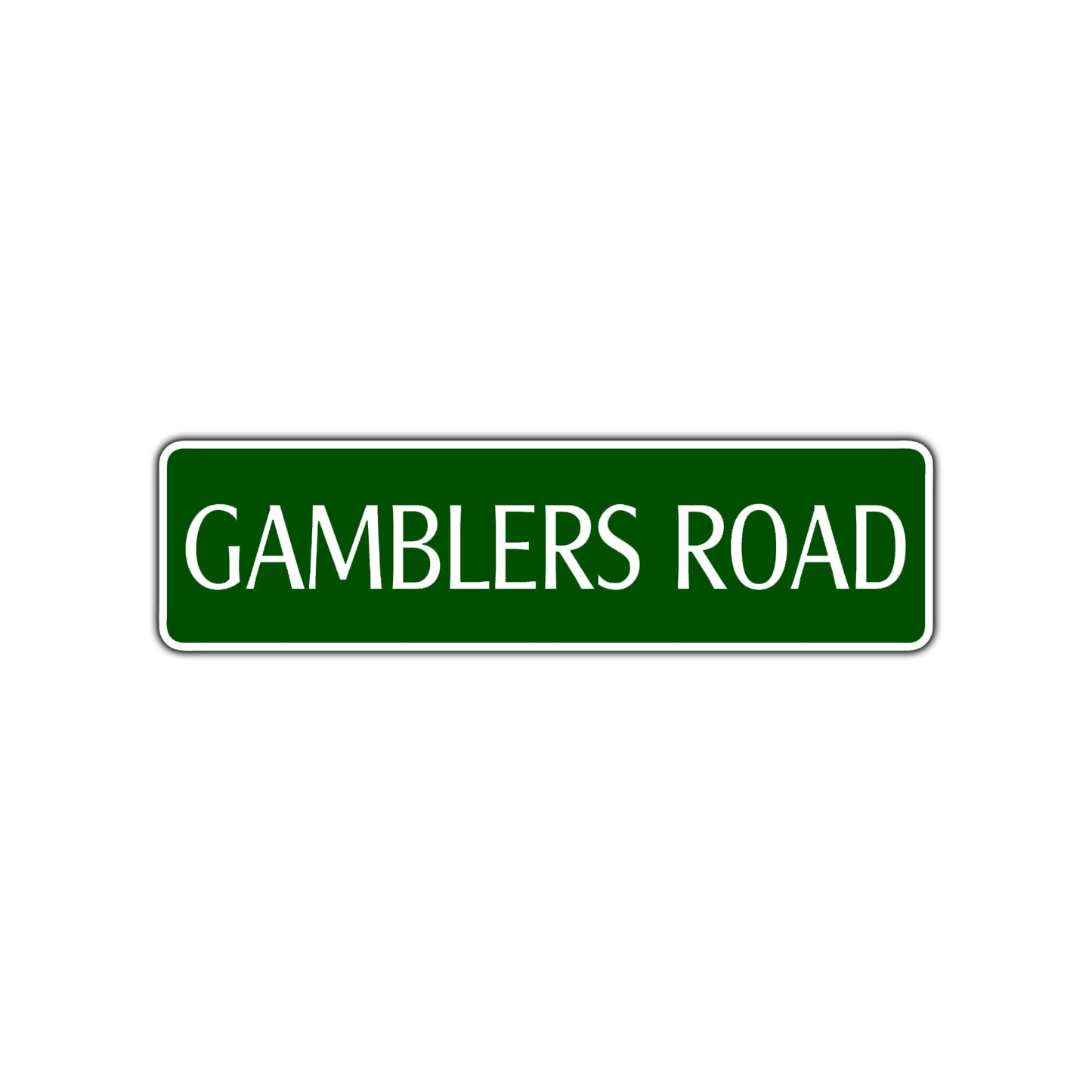 Gamblers Road Aluminum Metal Novelty Street Plate Sign Wall Gift Decor