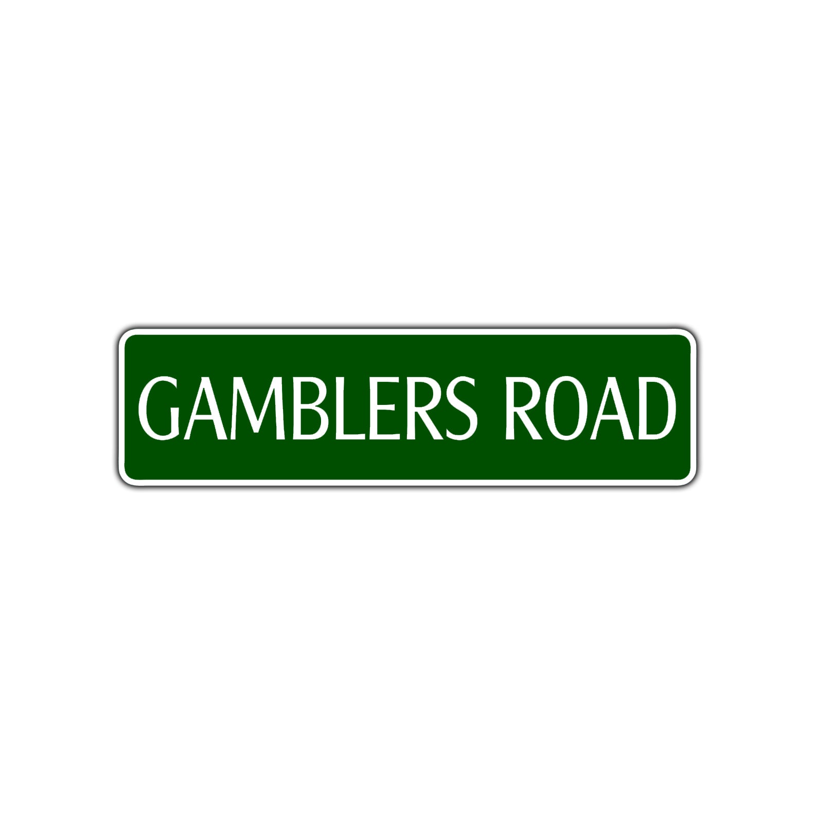 Gamblers Road Aluminum Metal Novelty Street Plate Sign Wall Gift Decor