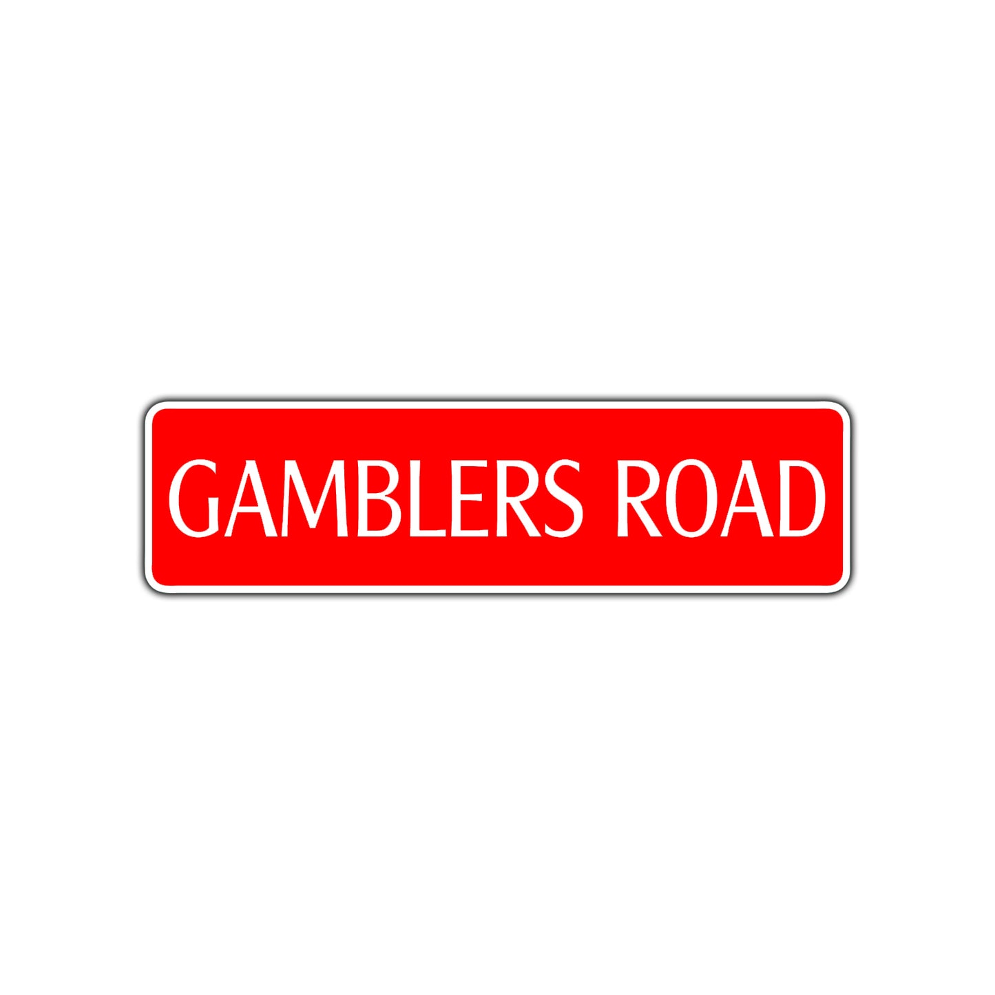 Gamblers Road Aluminum Metal Novelty Street Plate Sign Wall Gift Decor
