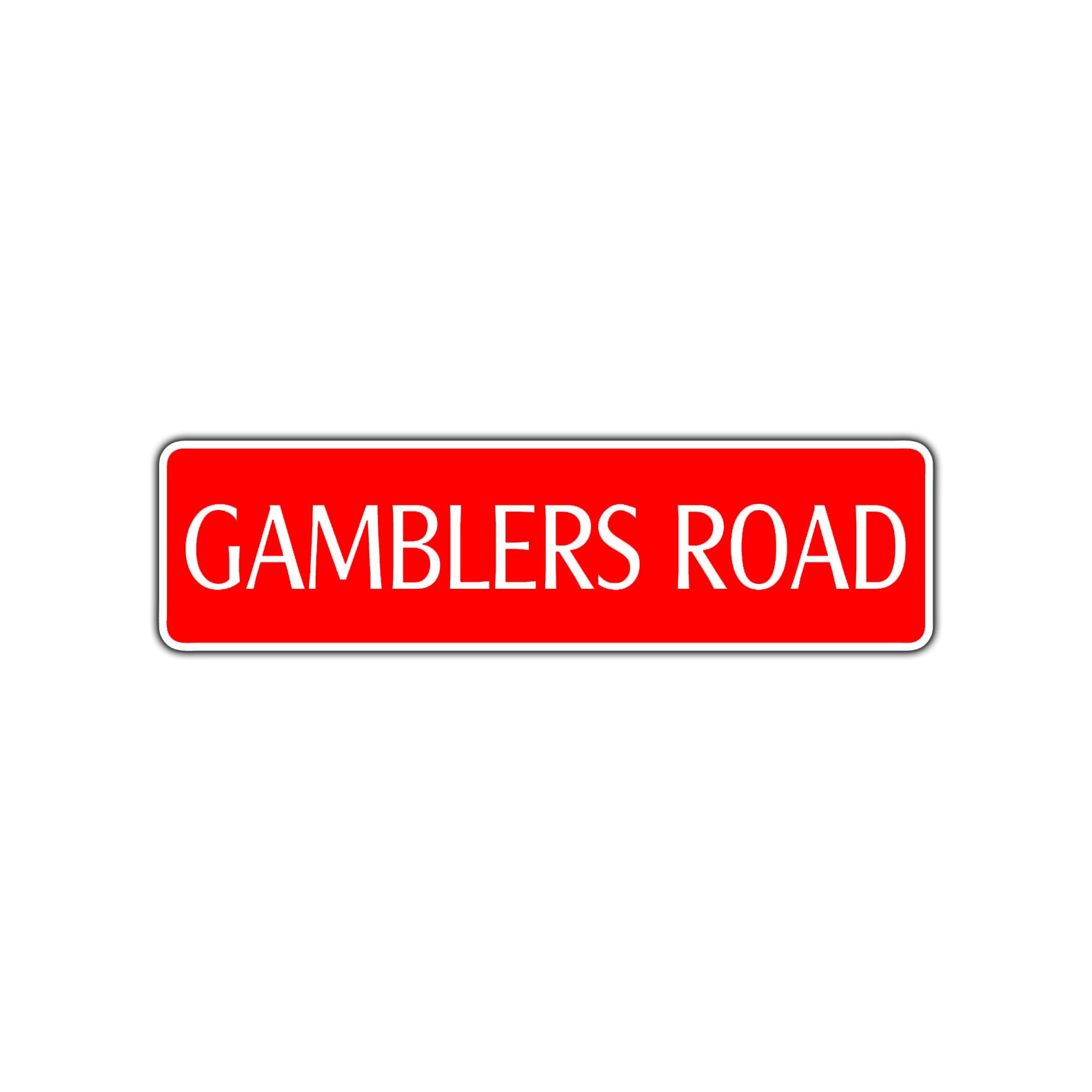 Gamblers Road Aluminum Metal Novelty Street Plate Sign Wall Gift Decor