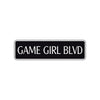 Game Girl Boulevard Road Aluminum Metal Novelty Street Plate Sign Wall Gift Decor
