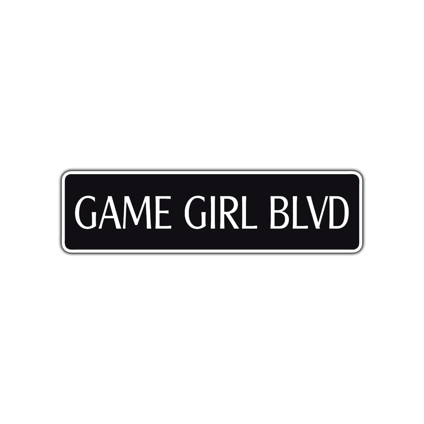 Game Girl Boulevard Road Aluminum Metal Novelty Street Plate Sign Wall Gift Decor