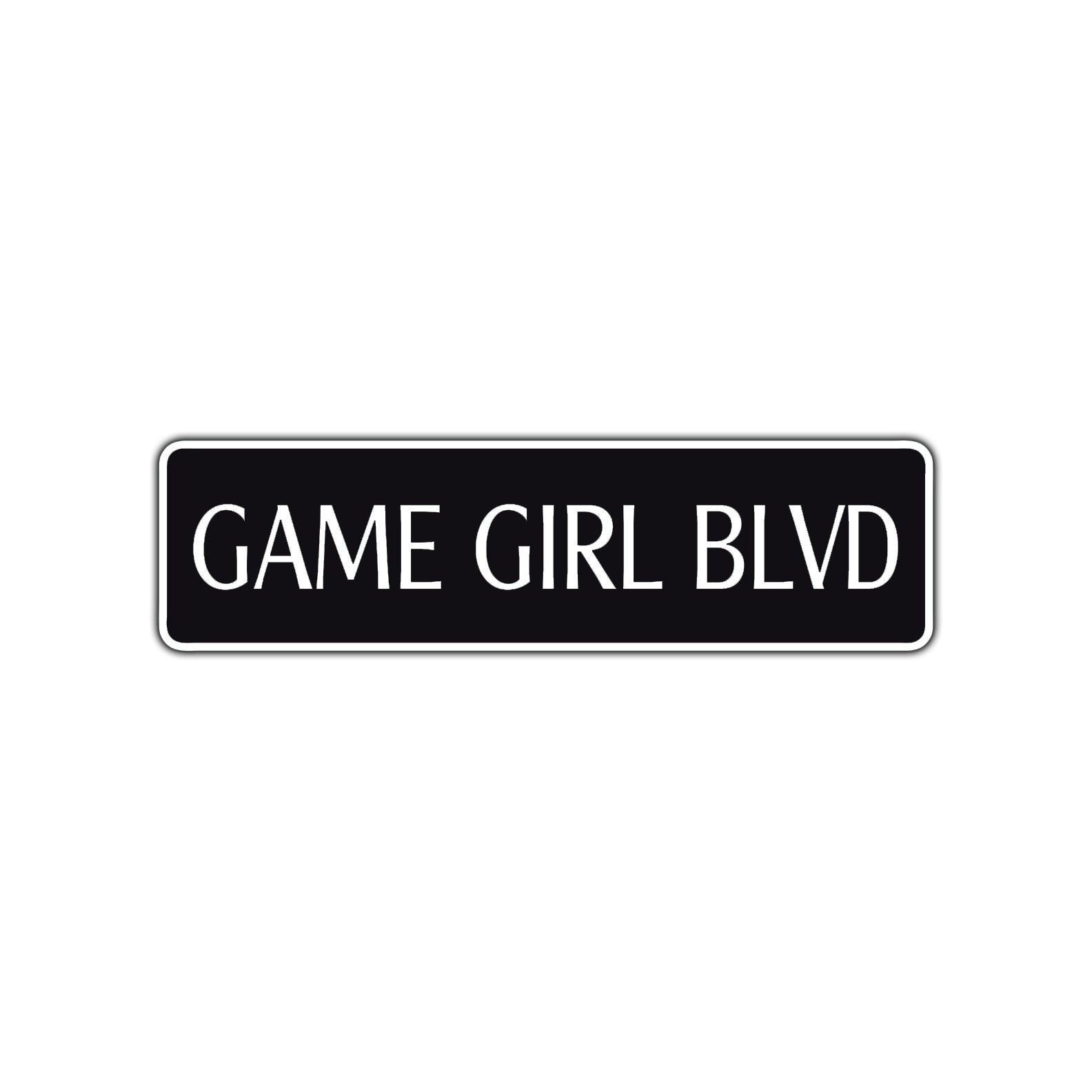 Game Girl Boulevard Road Aluminum Metal Novelty Street Plate Sign Wall Gift Decor