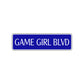 Game Girl Boulevard Road Aluminum Metal Novelty Street Plate Sign Wall Gift Decor