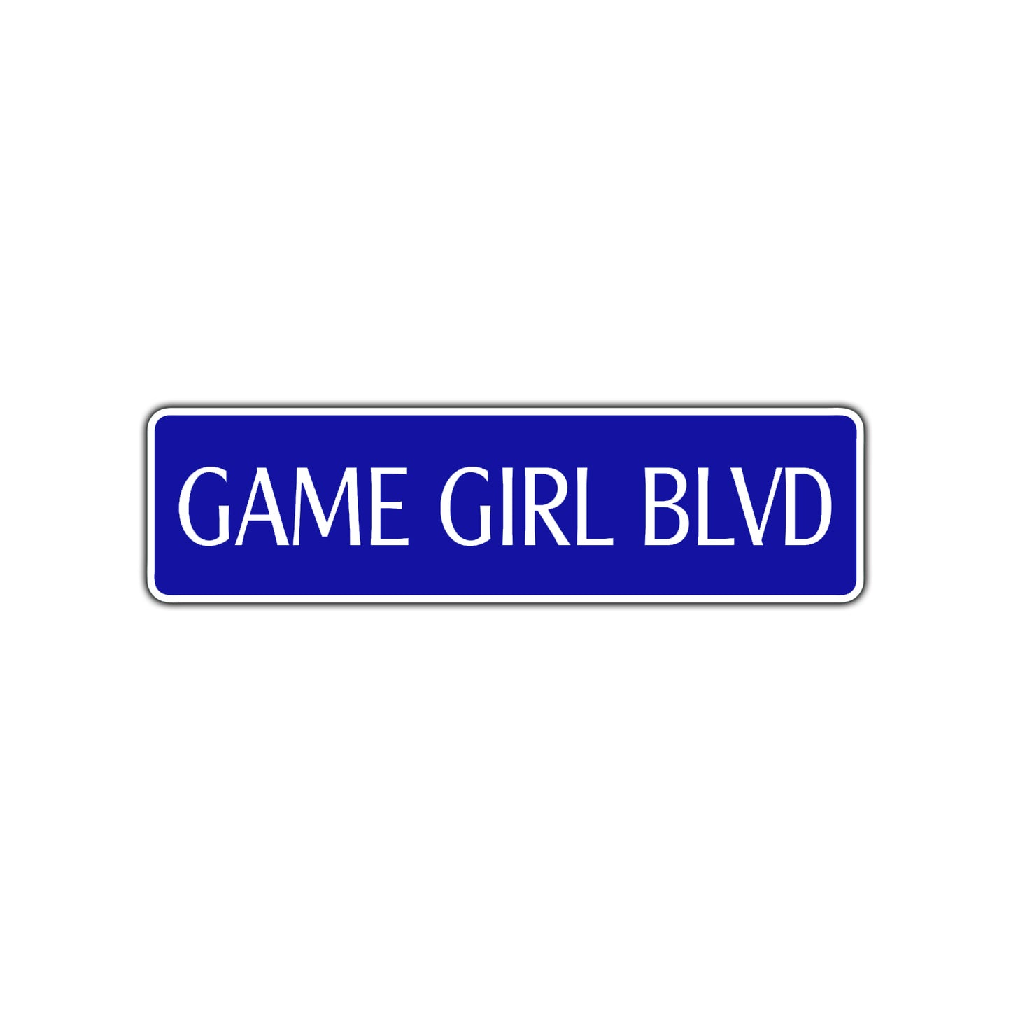 Game Girl Boulevard Road Aluminum Metal Novelty Street Plate Sign Wall Gift Decor