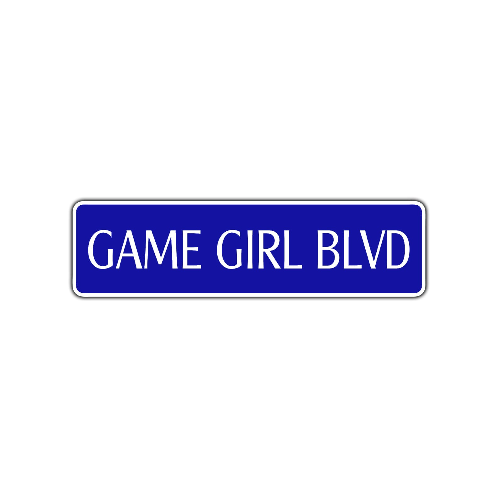 Game Girl Boulevard Road Aluminum Metal Novelty Street Plate Sign Wall Gift Decor